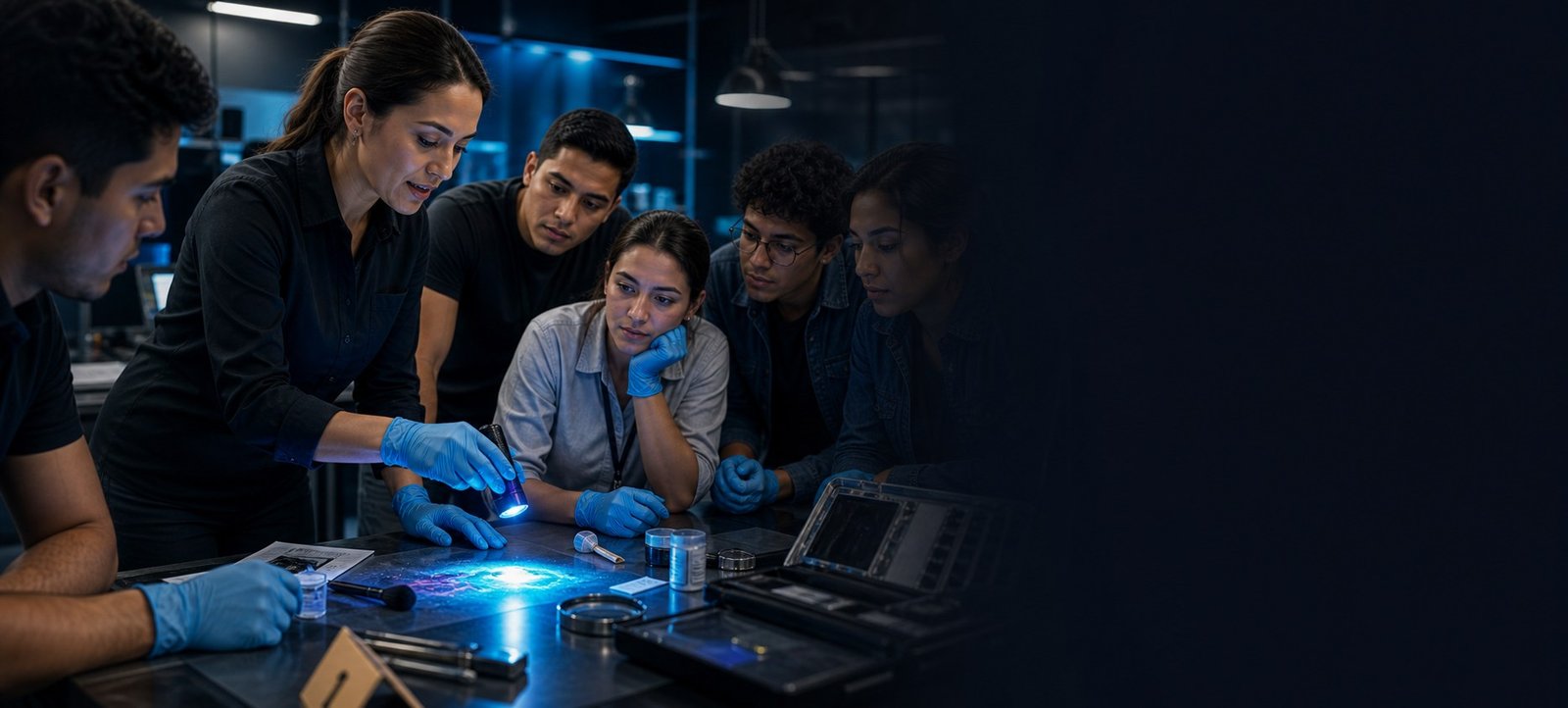 Estudiantes participando de una experiencia práctica de formación forense