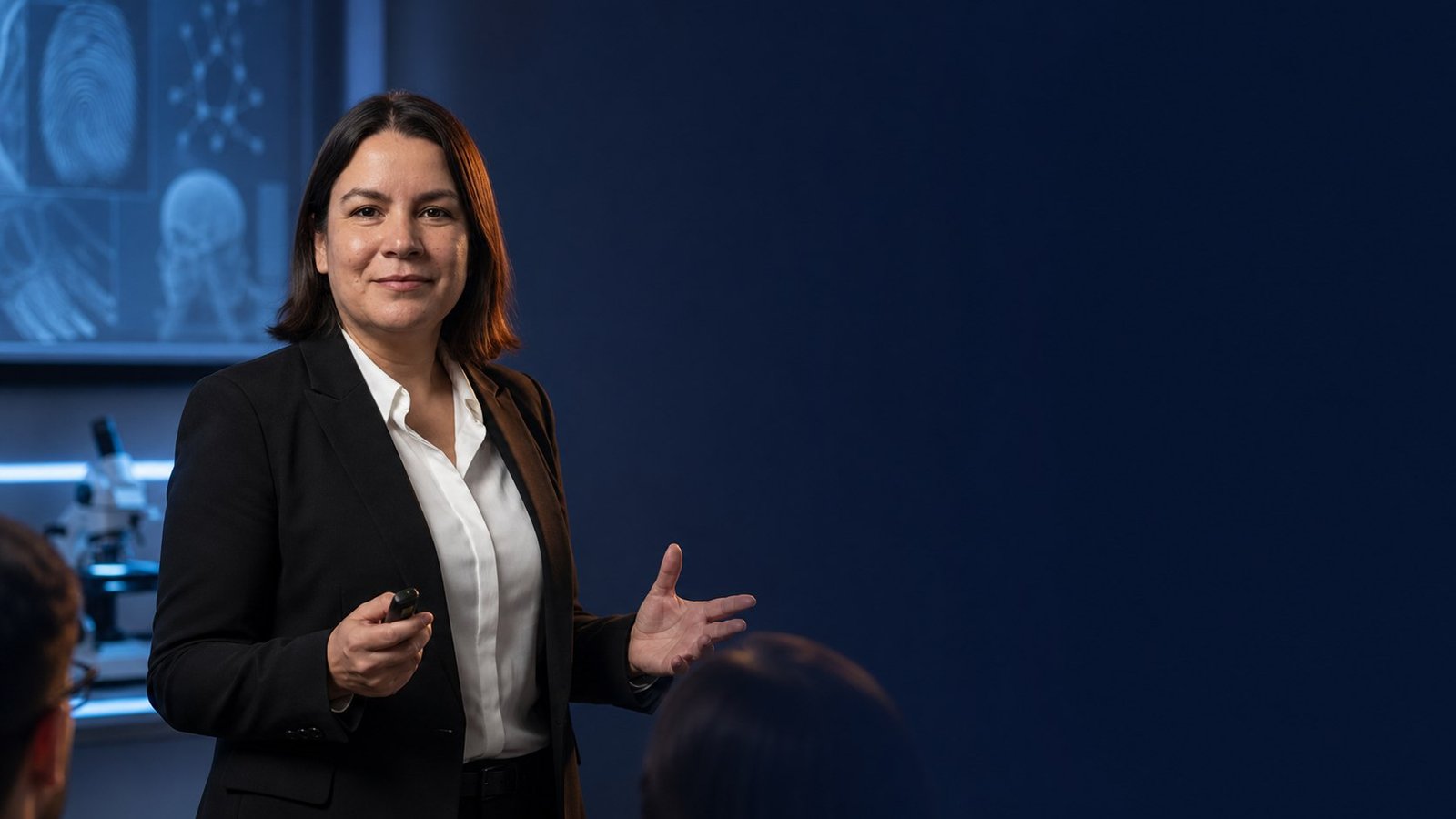 Licenciada Romina Ageitos durante una formación académica