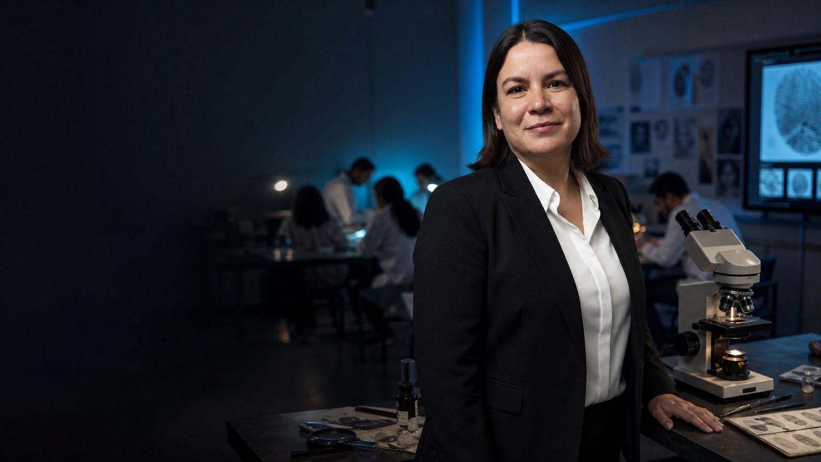 Licenciada Romina Ageitos en un entorno académico de Ciencias Forenses